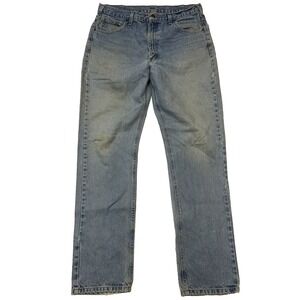Carhartt Traditional Fit Jeans Mens 36x33* Blue Denim Straight Faded VTG B18 DST